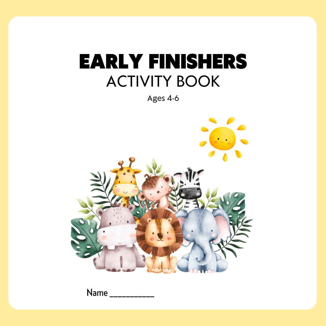 Early Finishers Activity Book worksheets for Kids in Yellow Cute Illustrative Style (Instagram Post)